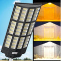 9000W Solar Street Light - Tri-Color 3000K/4000K/6500K Dimmable Solar Motion Sensor Light Outdoor, IP66 Waterproof Solar Dusk to Dawn Lights