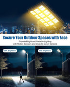 4800W LED Street Light Outdoor - [Warm White] 3000K Solar Street Lights , Dusk to Dawn, Motion Sensor With Remote