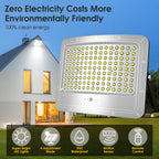 5000W LED Solar Flood Lights,242 LED Street Flood Light Waterproof with Remote Control and 16.4 Ft Cables