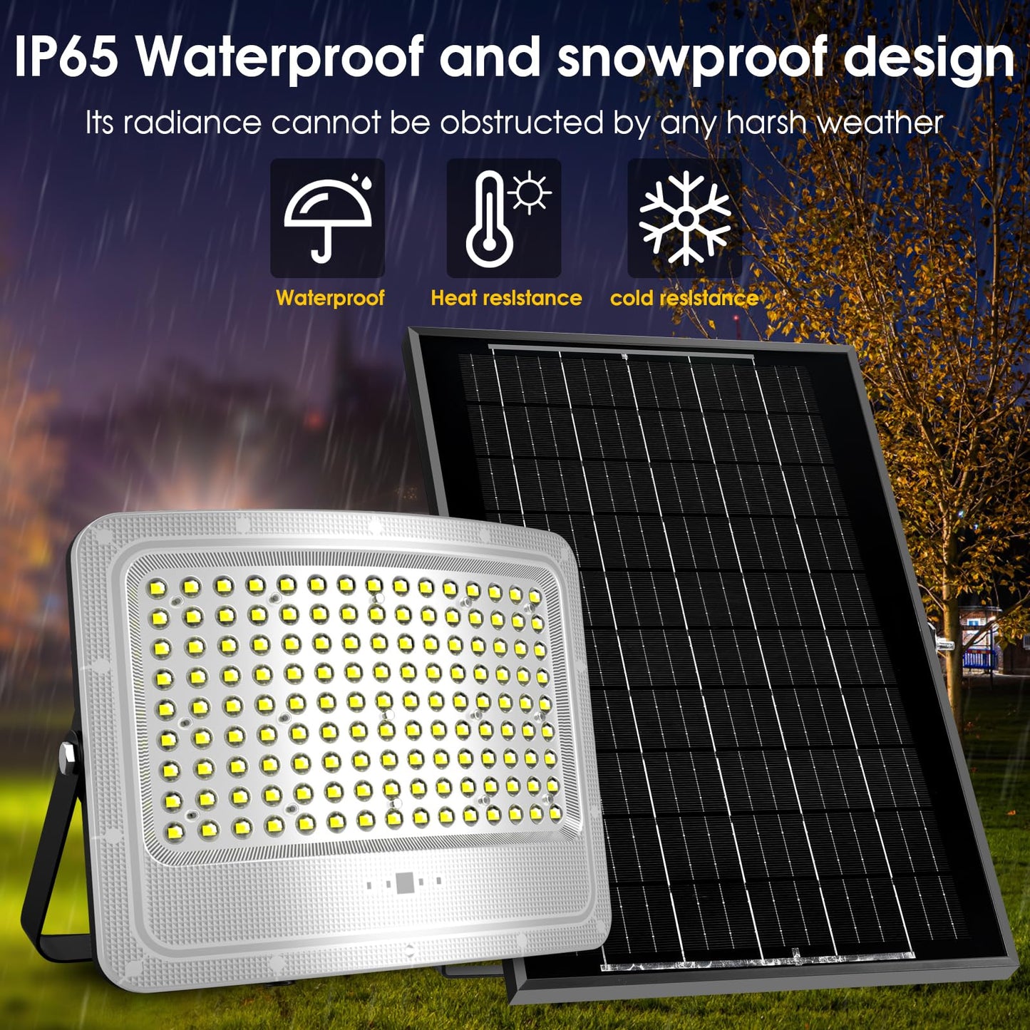 5000W LED Solar Flood Lights,242 LED Street Flood Light Waterproof with Remote Control and 16.4 Ft Cables