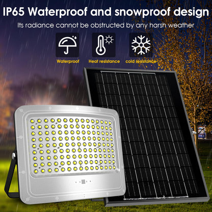 5000W LED Solar Flood Lights,242 LED Street Flood Light Waterproof with Remote Control and 16.4 Ft Cables