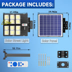 3600W Commercial Solar Street Light , 120000LM Parking Lot Light Commercial Dusk to Dawn With Remote