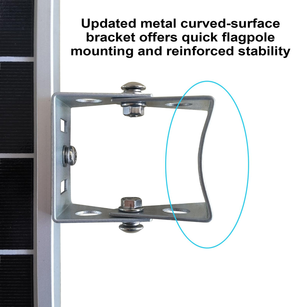 280W Solar Metal Flag Pole Light,36LED for Max 3inch Pole 2000 Lumen Auto On/Off Dust to Dawn