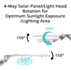 280W Solar Metal Flag Pole Light,36LED for Max 3inch Pole 2000 Lumen Auto On/Off Dust to Dawn