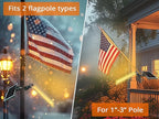 280W Solar Metal Flag Pole Light,36LED for Max 3inch Pole 2000 Lumen Auto On/Off Dust to Dawn