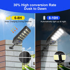 2 Pack 1500W Solar Motion Lights Outdoor, 400 LED Parking Lot Lights Outdoor, IP65 Solar Street Lights Outdoor Waterproof