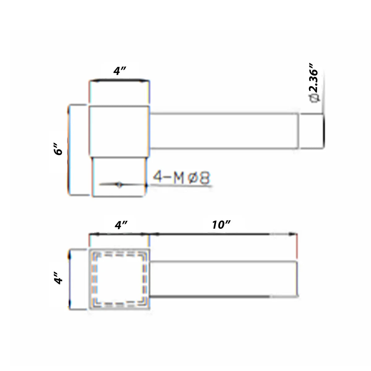Single Spoke Arm Bracket Square/Round Base