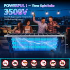 Solar Bug Zapper Outdoor, Wireless Portable Camping Mosquito Zapper 4500V For 3500 Sq.ft with Panel Sensor, Fly Traps with 10FT Extension Cord