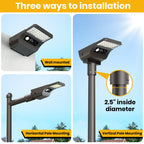 1800W Solar Lights Outdoor Waterproof, 3000K 5700K LED Screen Solar Motion Light with Rain Sensor, 3000LM Solar Street Light Dusk to Dawn