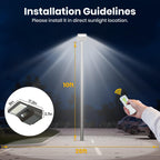 1800W Solar Lights Outdoor Waterproof, 3000K 5700K LED Screen Solar Motion Light with Rain Sensor, 3000LM Solar Street Light Dusk to Dawn