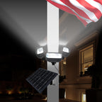 400W Solar Flag Pole Light for 15-40ft flagpole 5 Spotlights，Adjustable Clamps Fits 3-6''Diameter Inground Poles from Dusk to Dawn
