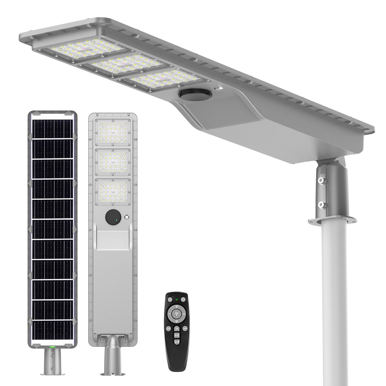 9000W Solar Street Light Outdoor Waterproof, Flood Light Dusk to Dawn with 60,000mAh LiFePO4 Battery & Motion Sensor, LED Security Lights Solar Powered for Parking Lot/Yard/Garage