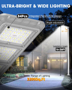 9000W Solar Street Light Outdoor Waterproof, Flood Light Dusk to Dawn with 60,000mAh LiFePO4 Battery & Motion Sensor, LED Security Lights Solar Powered for Parking Lot/Yard/Garage