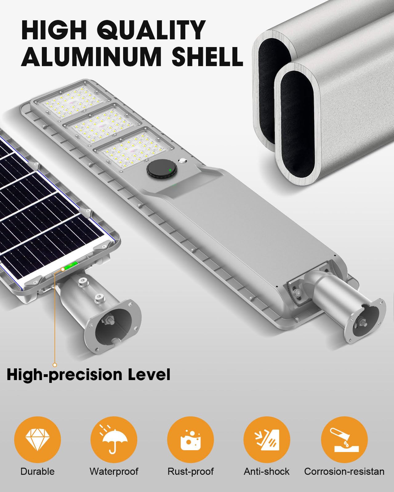 9000W Solar Street Light Outdoor Waterproof, Flood Light Dusk to Dawn with 60,000mAh LiFePO4 Battery & Motion Sensor, LED Security Lights Solar Powered for Parking Lot/Yard/Garage