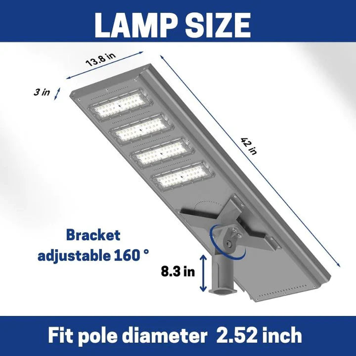 8500W Commercial Solar Power LED Parking Lot / Street/ Arena Light 160000 Lumen - (Black)