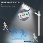 9000W Aluminum Frame All In One Solar Street /Parking Lights Motion Sensor, Dusk to Dawn 180000LM with Remote Control