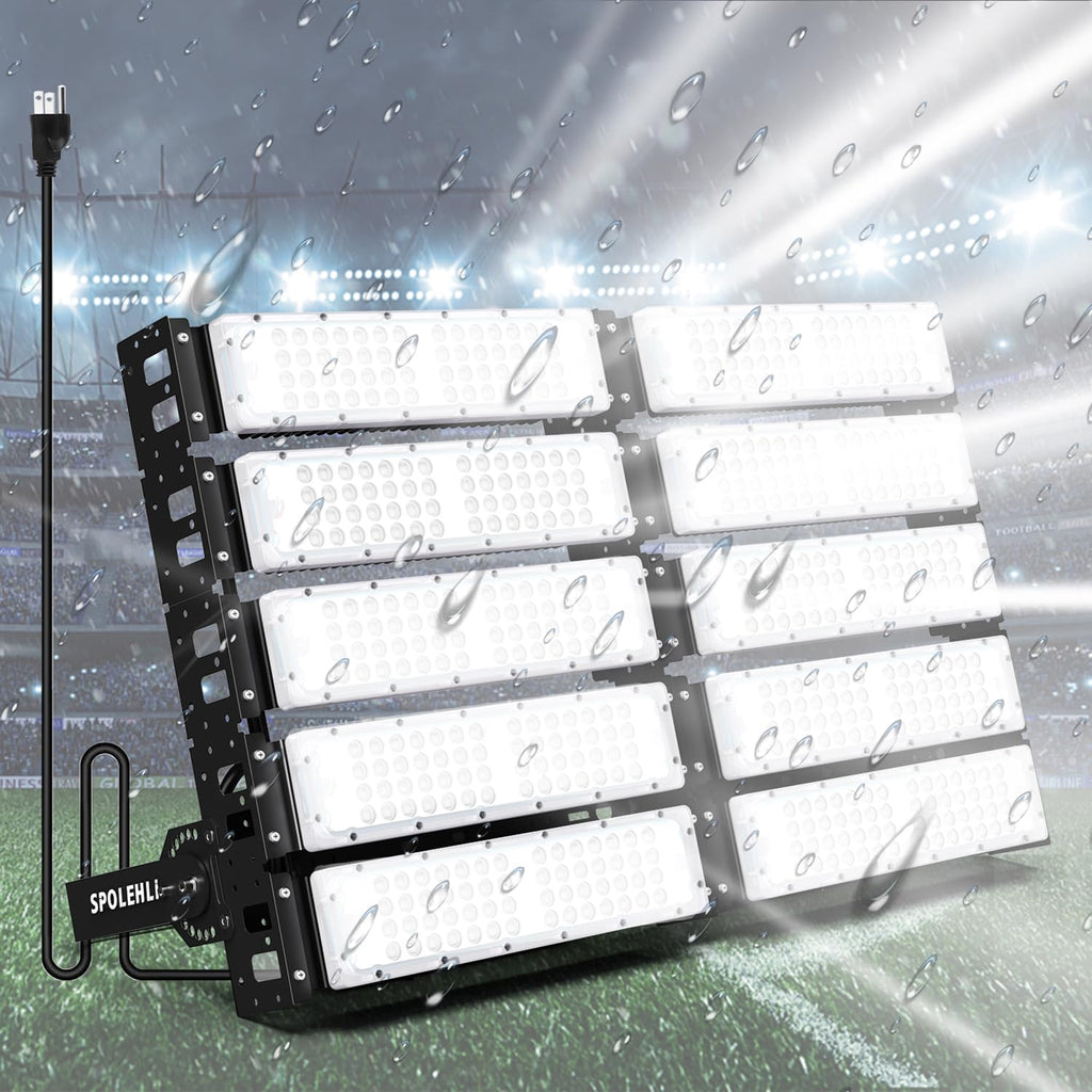 500W LED Stadium Flood Lights 3000W Equivalent 80000LM Super Bright LED Arena Lights 85-305V IP66 Waterproof 6500K