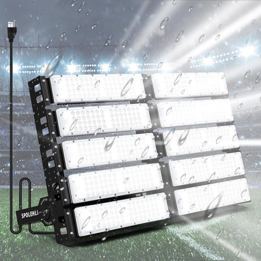 500W LED Stadium Flood Lights 3000W Equivalent 80000LM Super Bright LED Arena Lights 85-305V IP66 Waterproof 6500K