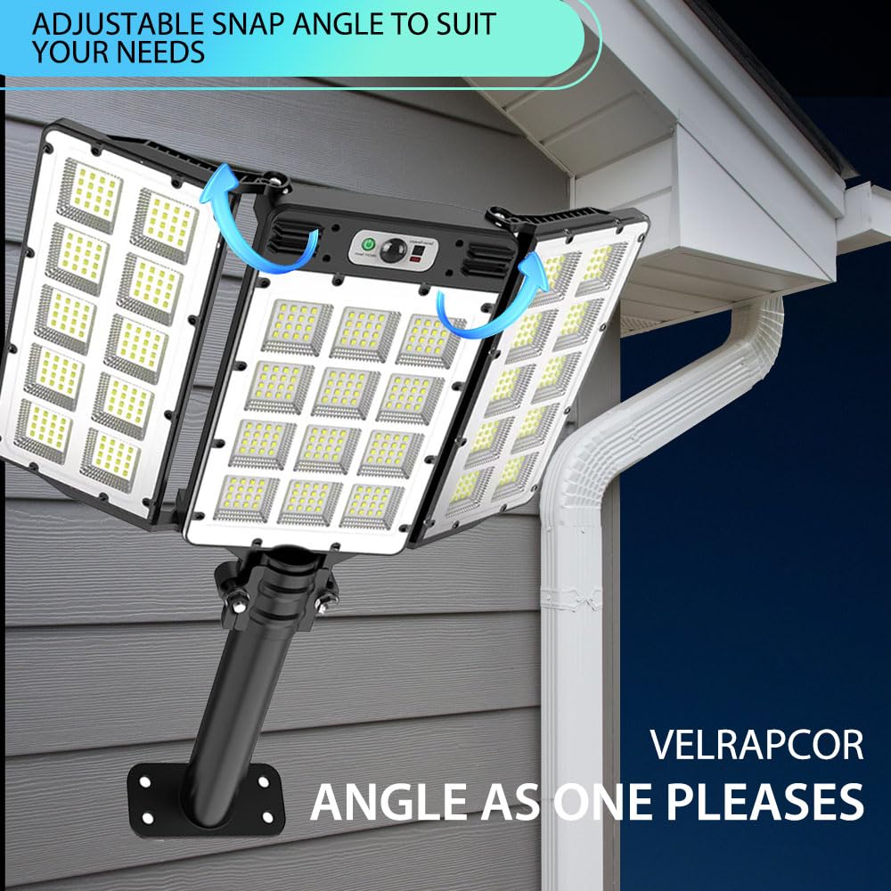 500W Solar Street Lights,6000mAh 800LED Motion Sensor Outdoor Lights with Remote Control, IP66 Waterproof Adjustable Flood Light