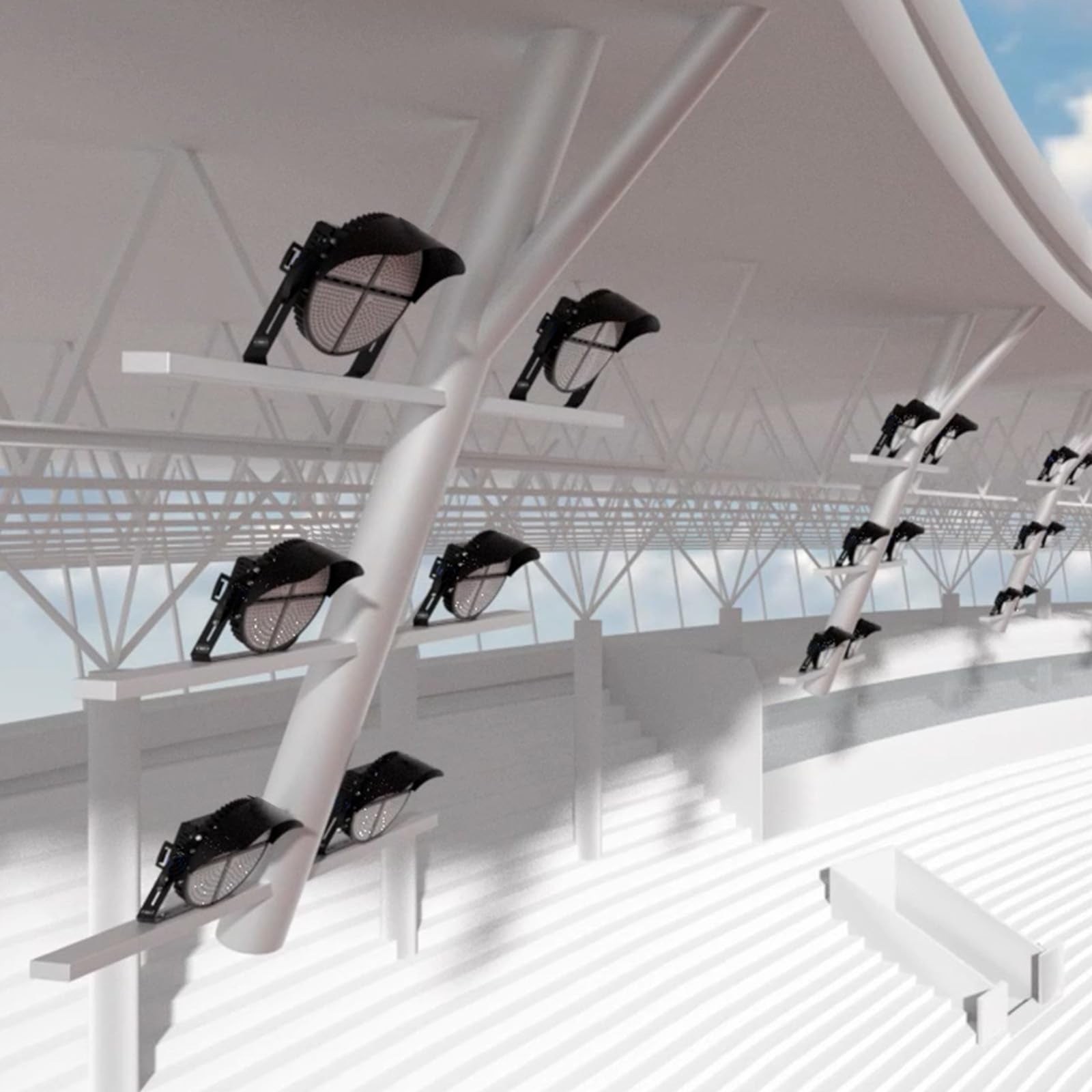 600W LED Stadium Light Ultra-Bright, 90000LM, Waterproof, IP66, 5000K Color Temperature, for Stadium, Basketball, Football Court