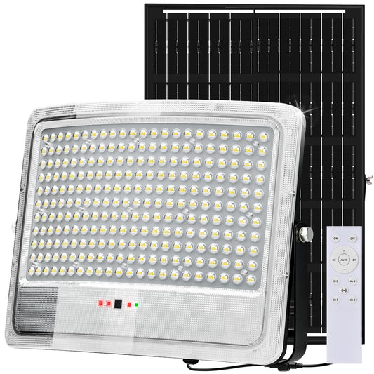 8400W LED Solar Aluminum Frame Flood Lights Outdoor, Billboard 238LED Dusk to Dawn Waterproof Security Commercial Lighting with 16.4ft Cables