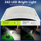 8400W LED Solar Aluminum Frame Flood Lights Outdoor, Billboard 238LED Dusk to Dawn Waterproof Security Commercial Lighting with 16.4ft Cables