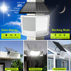 8400W LED Solar Aluminum Frame Flood Lights Outdoor, Billboard 238LED Dusk to Dawn Waterproof Security Commercial Lighting with 16.4ft Cables
