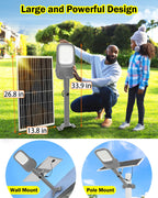8000W Aluminum Frame Solar Street Light Solar Parking Lot 20000LM, Outdoor, Dusk to Dawn, Waterproof, IP65, Remote