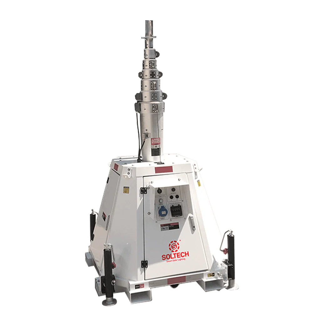 LumenX Twinko - Heavy Duty Mobile Solar Light Tower+2 11000W Fixture