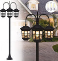 SmartYard 74.8“ Outdoor Lamp Post Lights Solar Powered,3-Head Waterproof Street Lights 60 lumens