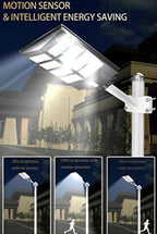 6800W Commercial Solar Street Lights Dusk to Dawn , Motion Sensor, 75000LM for Street with Remote Control