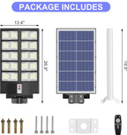 6800W Commercial Solar Street Lights Dusk to Dawn , Motion Sensor, 75000LM for Street with Remote Control