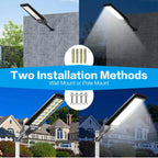 2 Pack 4600W Solar Street Lights Outdoor 190000 Lumens Dusk to Dawn With Remote and Motion Sensor