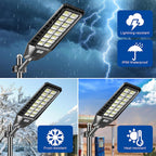 2 Pack 4600W Solar Street Lights Outdoor 190000 Lumens Dusk to Dawn With Remote and Motion Sensor
