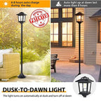 SmartYard 63" Solar Lamp Post Lights Outdoor 2 Pack ,Aluminum Floor Lamp,Waterproof Solar Powered Street Lights for Garden Warm White