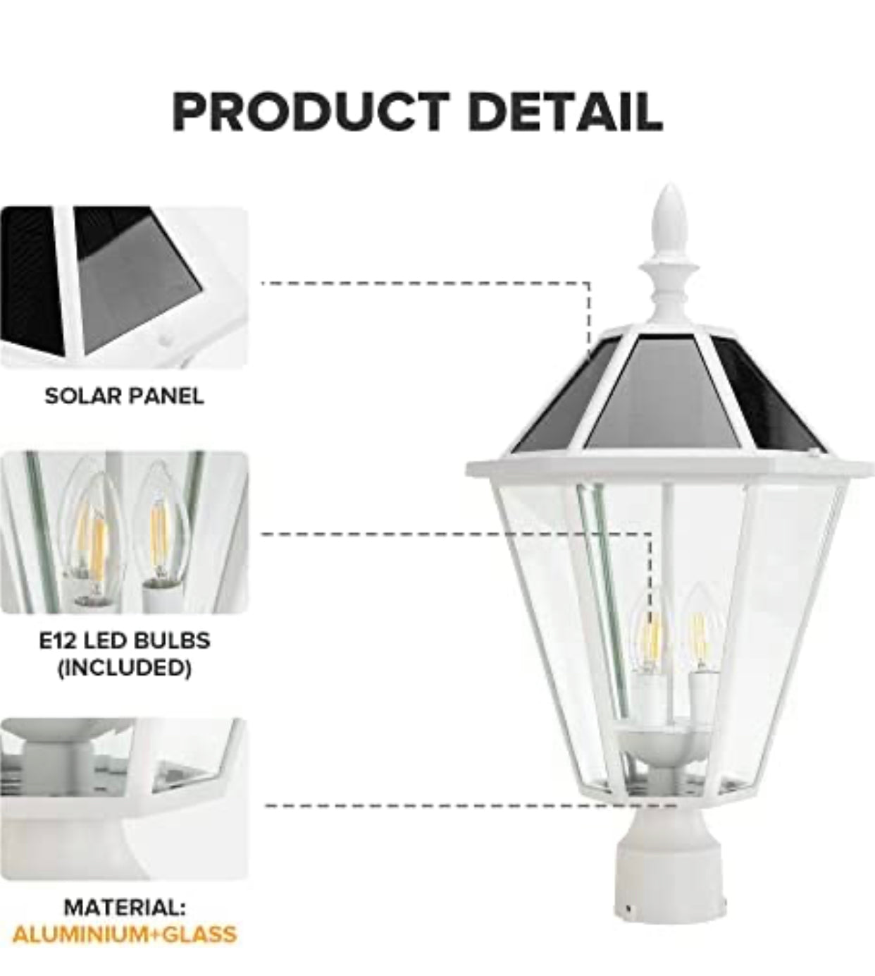SmartYard LED Post Solar Light 22’ Outdoor,Dusk to Dawn Vintage Street Lights, 300LM, 2700K,Cast Aluminum