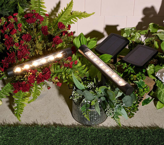 SmartYard Solar Light Bar Set of 2 65 Lumen With Remote Panel